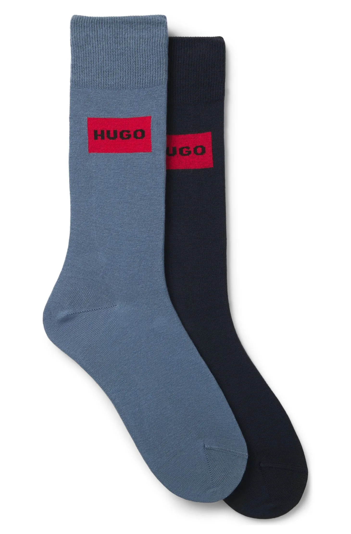Zweierpack mittelhohe Socken mit Logo-Labels