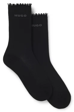 Zweierpack mittelhohe Socken mit gekräuselten Bündchen
