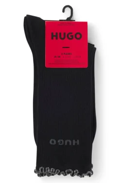 Zweierpack mittelhohe Socken mit gekräuselten Bündchen