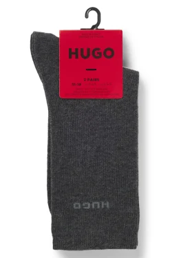 Zweierpack mittelhohe Socken aus Baumwoll-Mix mit Logos