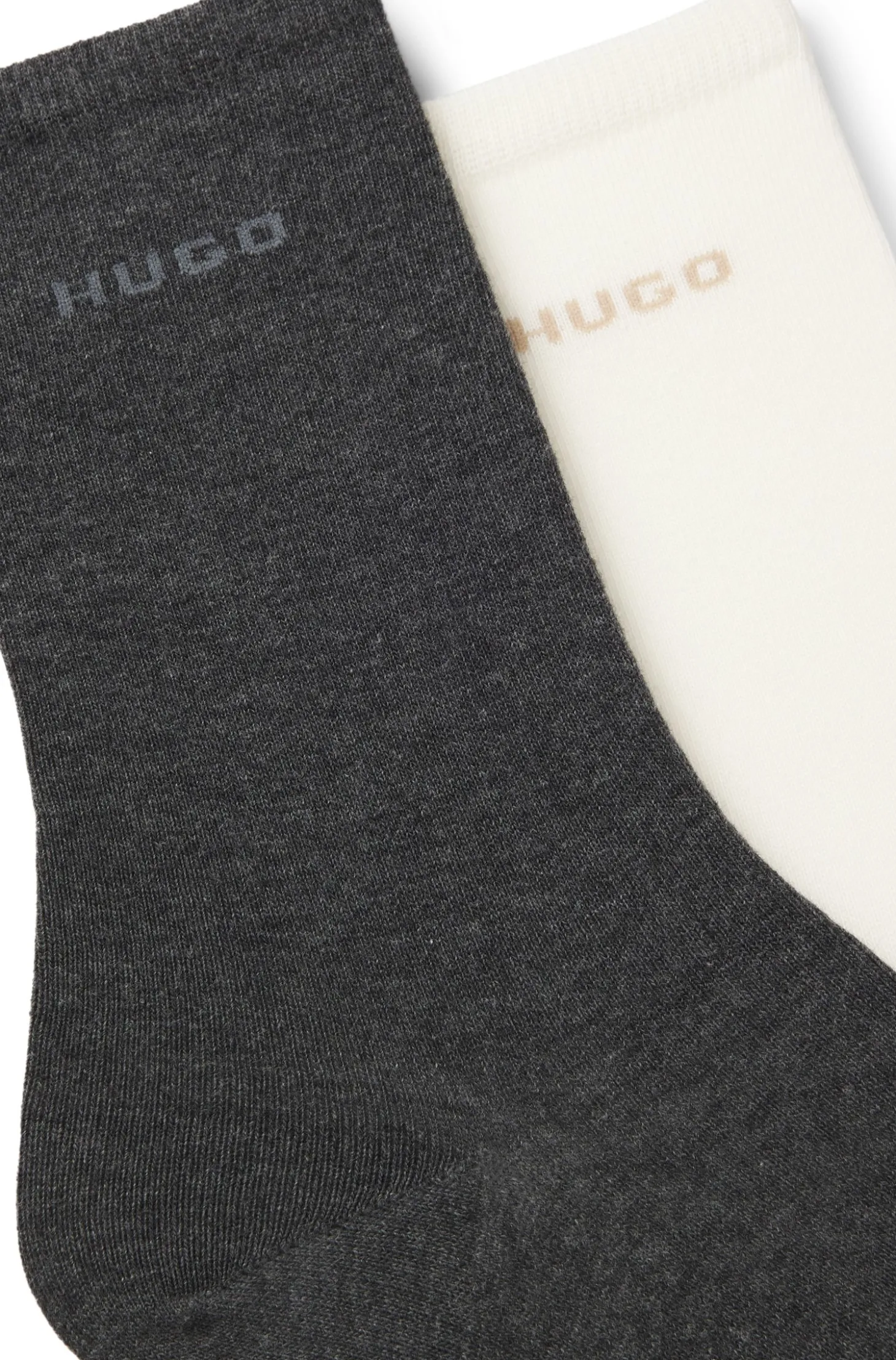 Zweierpack mittelhohe Socken aus Baumwoll-Mix mit Logos