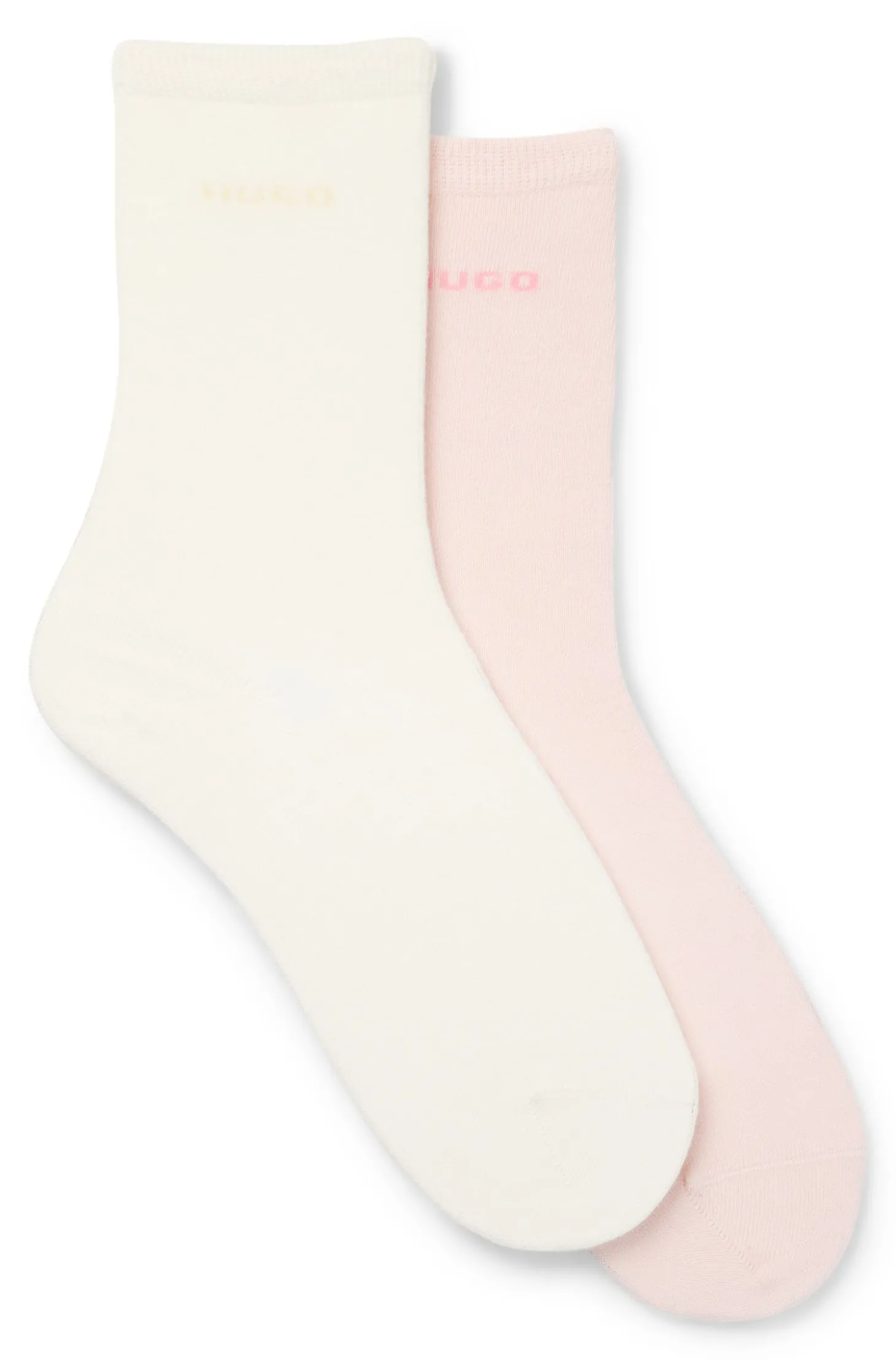 Zweierpack mittelhohe Socken aus Baumwoll-Mix mit Logos
