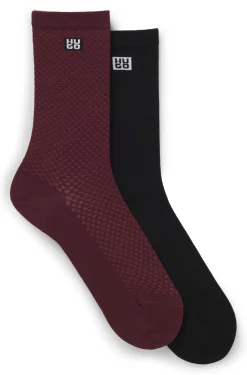 Zweierpack mittelhohe Socken mit Stack-Logos