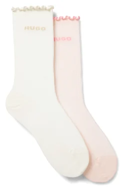Zweierpack mittelhohe Socken mit gekräuselten Bündchen