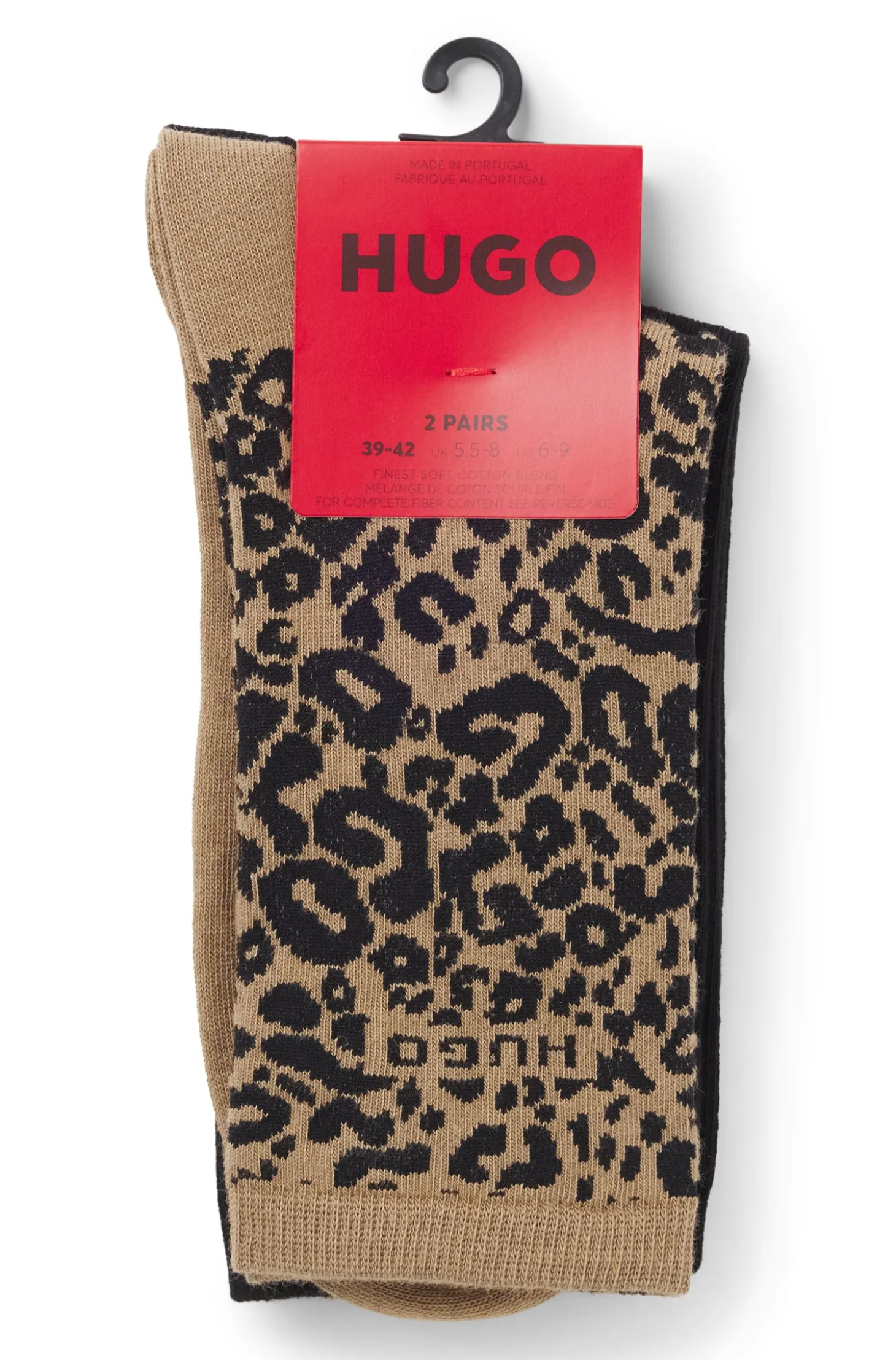 Zweierpack mittelhohe Socken mit Leoparden-Details