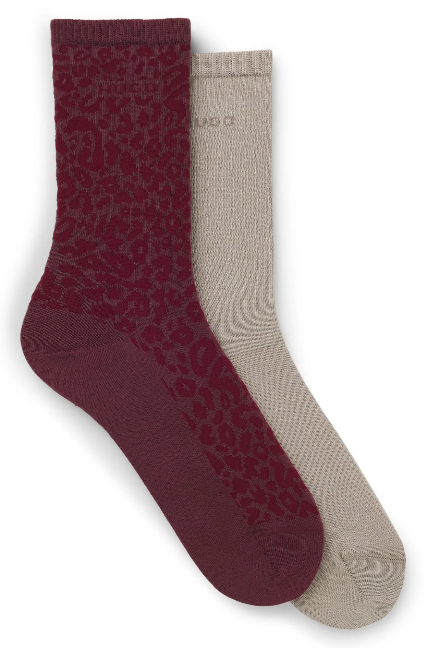 Zweierpack mittelhohe Socken mit Leoparden-Details