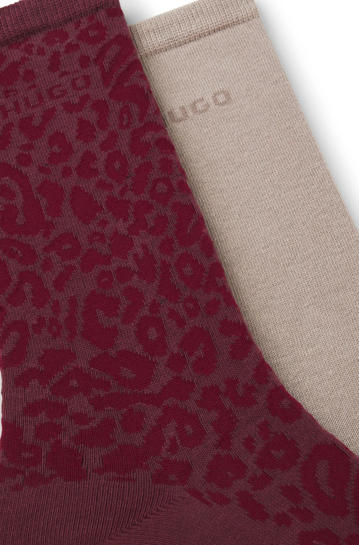 Zweierpack mittelhohe Socken mit Leoparden-Details