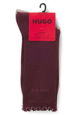Zweierpack mittelhohe Socken mit gekräuselten Bündchen