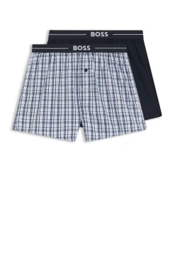 Zweierpack Pyjama-Shorts aus Baumwolle mit Logo am Bund