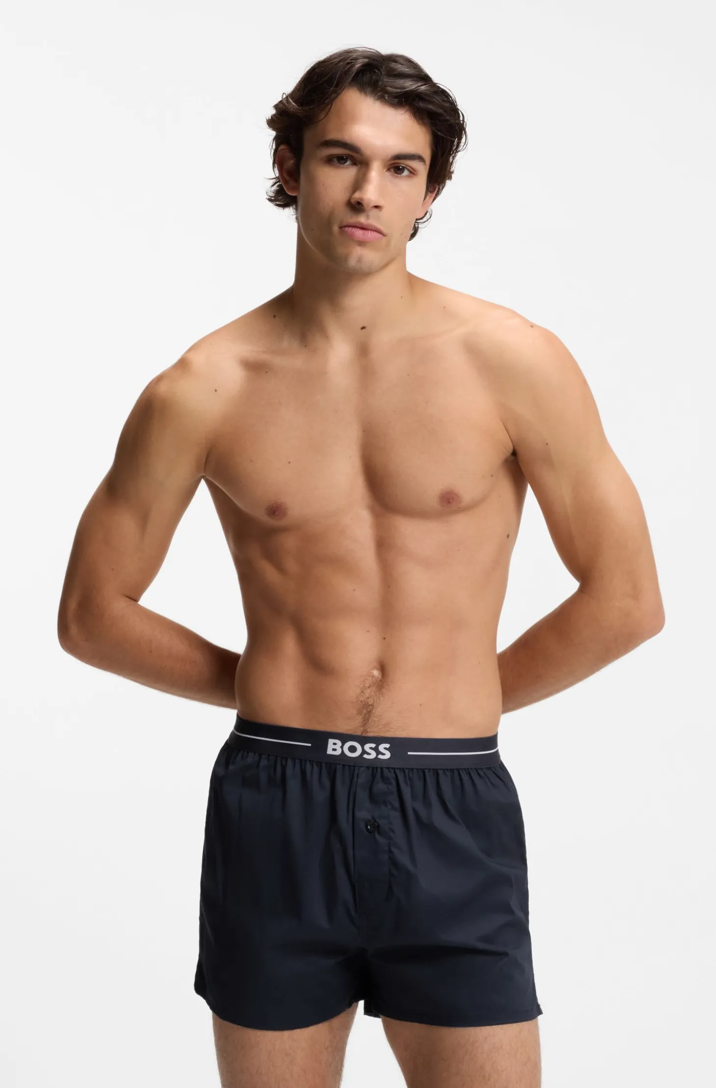Zweierpack Pyjama-Shorts aus Baumwolle mit Logo am Bund