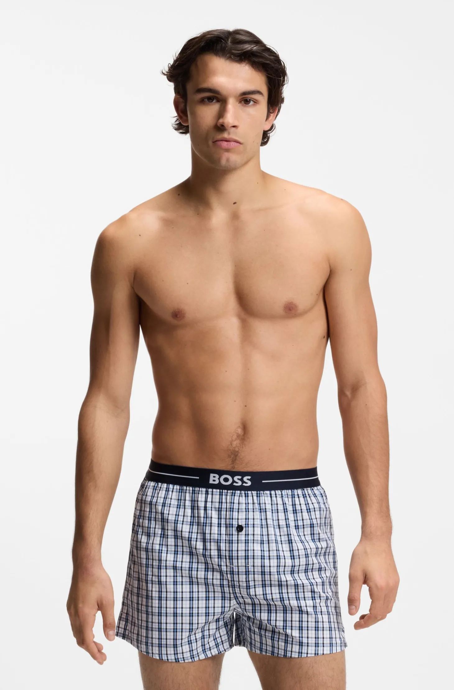 Zweierpack Pyjama-Shorts aus Baumwolle mit Logo am Bund