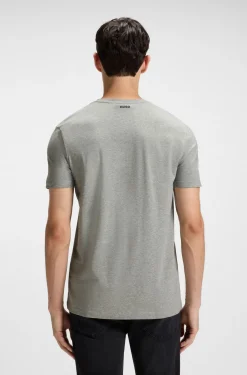 Zweierpack T-Shirts aus Stretch-Baumwolle mit V-Ausschnitt