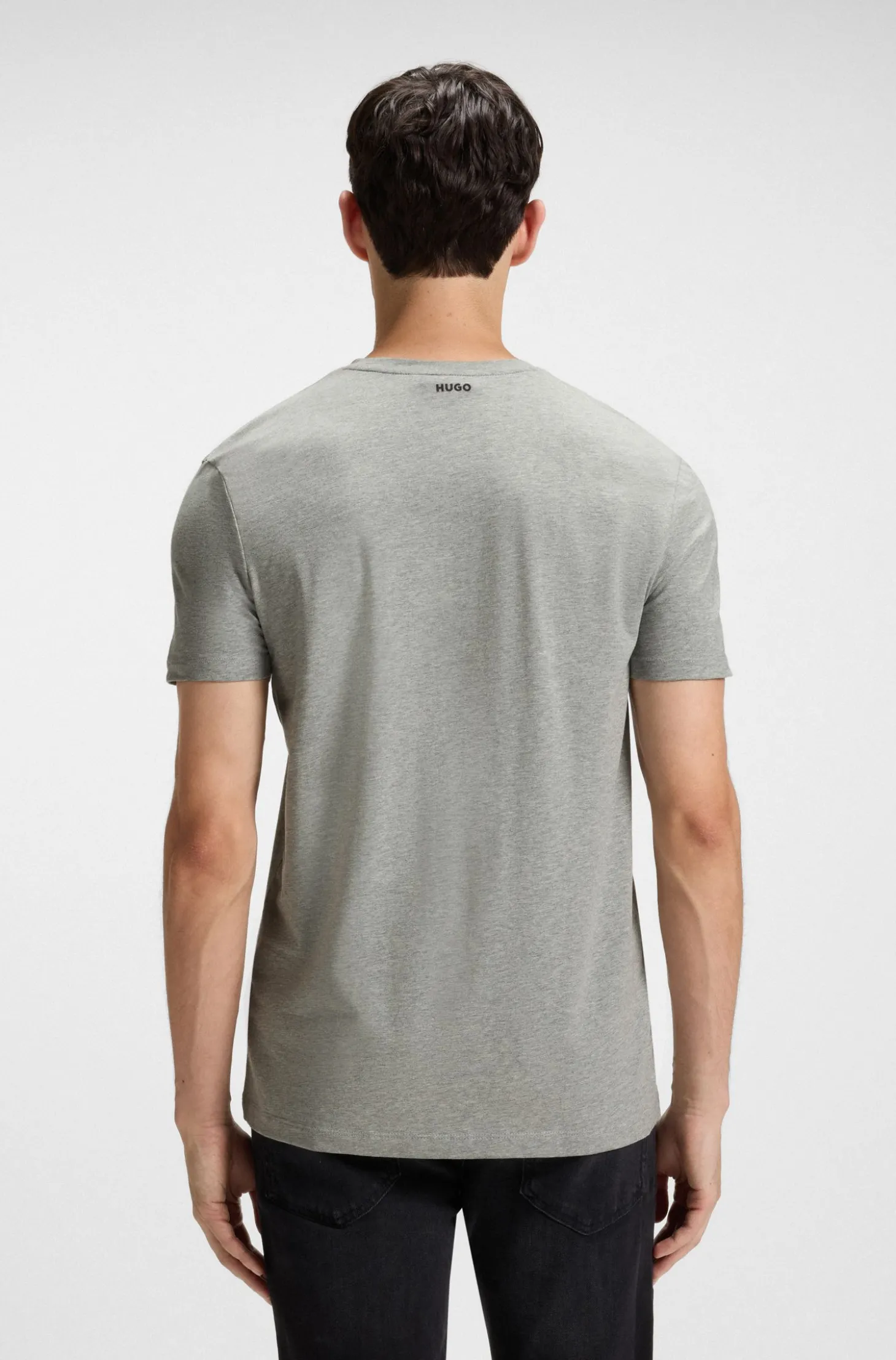 Zweierpack T-Shirts aus Stretch-Baumwolle mit V-Ausschnitt