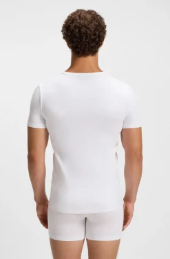 Zweierpack T-Shirts aus Stretch-Baumwolle mit schmalem Schnitt