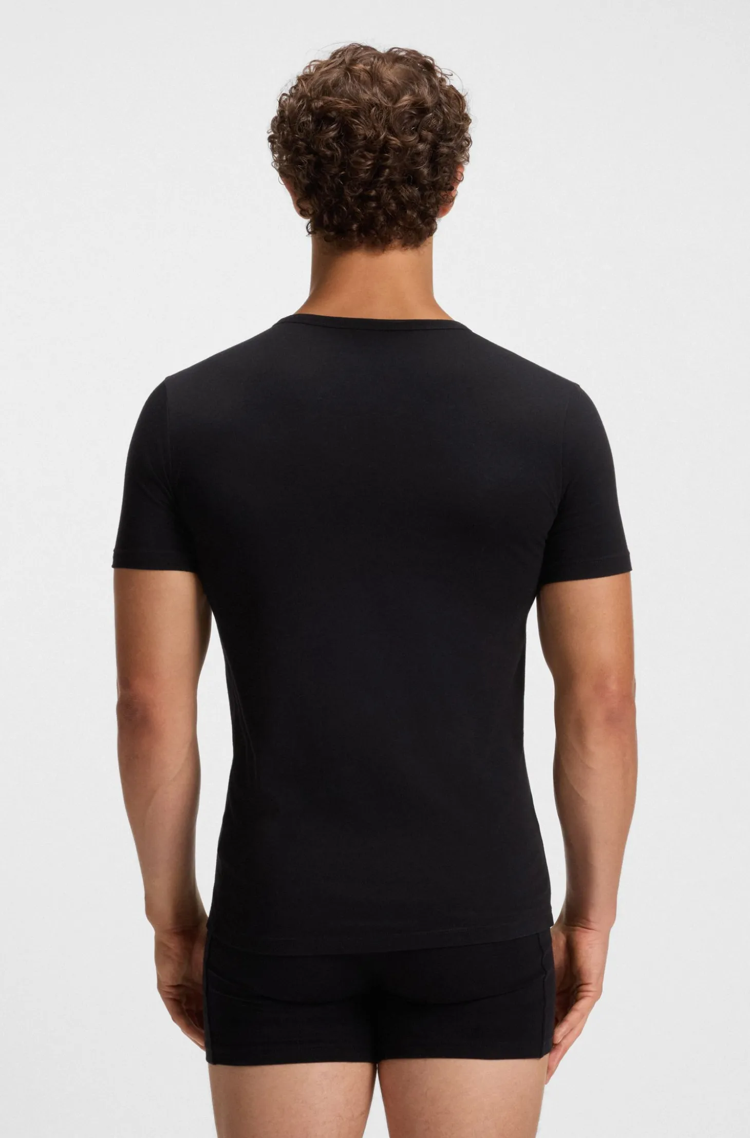 Zweierpack Unterwäsche-T-Shirts aus Stretch-Baumwolle