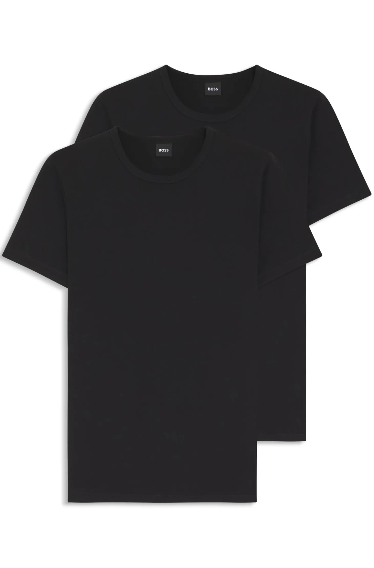 Zweierpack Unterwäsche-T-Shirts aus Stretch-Baumwolle