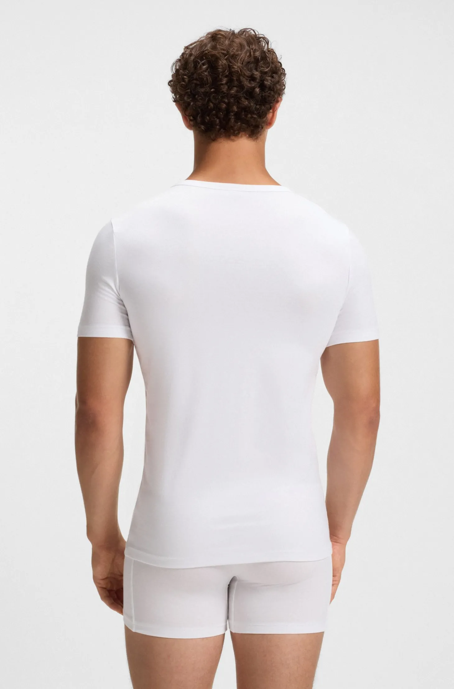 Zweierpack Unterwäsche-T-Shirts aus Stretch-Baumwolle