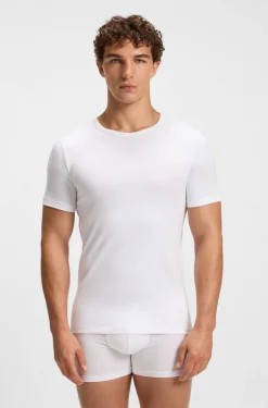 Zweierpack Unterwäsche-T-Shirts aus Stretch-Baumwolle
