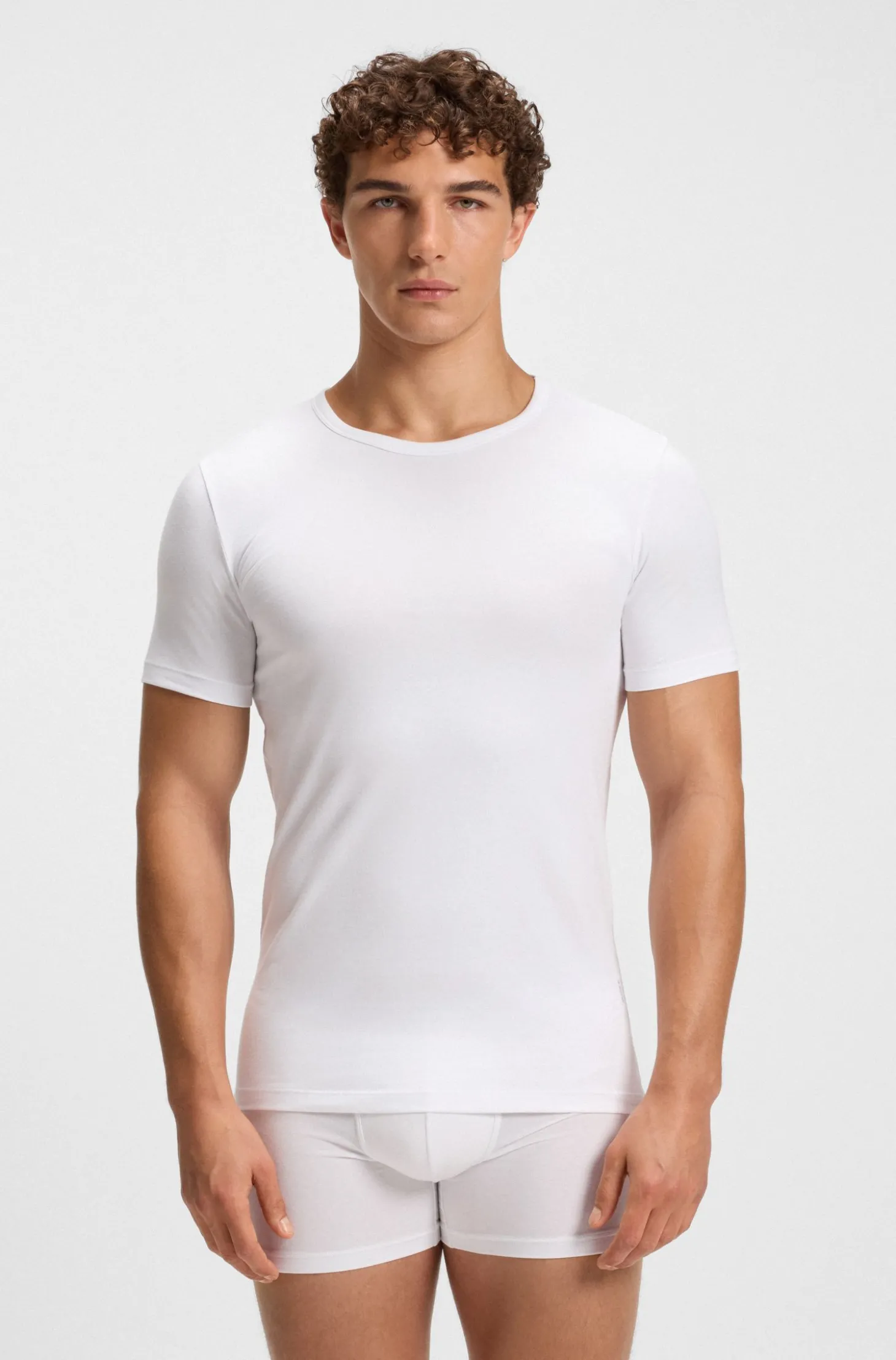 Zweierpack Unterwäsche-T-Shirts aus Stretch-Baumwolle