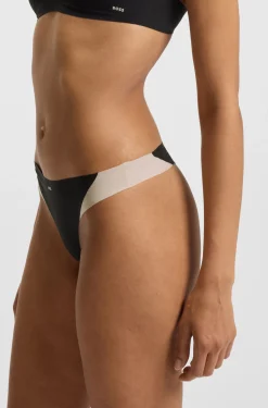 Zweifarbiger String aus Stretch-Jersey