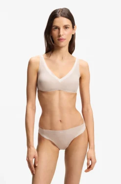 Zweifarbiger String aus Stretch-Jersey