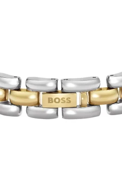 Zweifarbiges Gliederarmband mit graviertem Logo