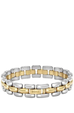 Zweifarbiges Gliederarmband mit graviertem Logo
