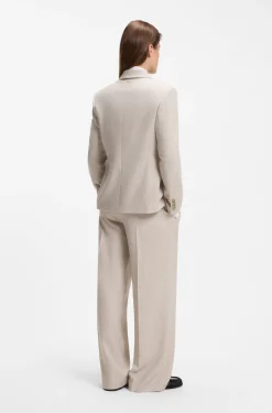 Zweireihiger Regular-Fit Blazer aus meliertem Flanell