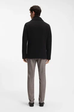 Zweireihiger Slim-Fit Mantel aus Woll-Mix