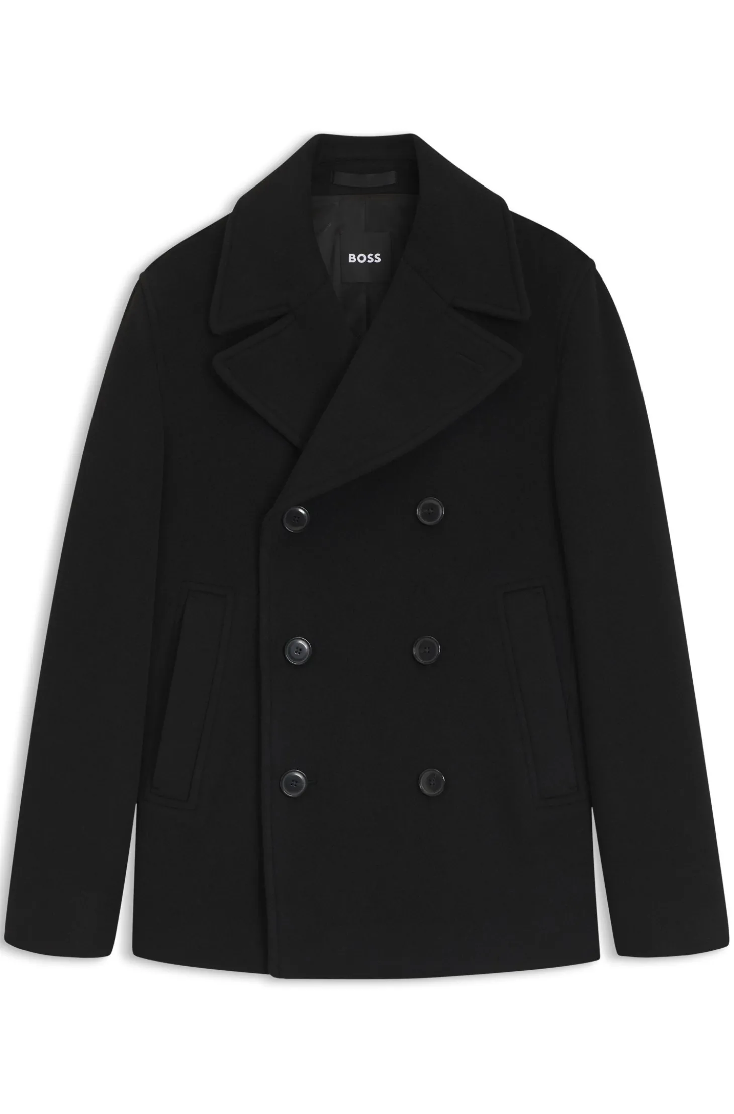 Zweireihiger Slim-Fit Mantel aus Woll-Mix
