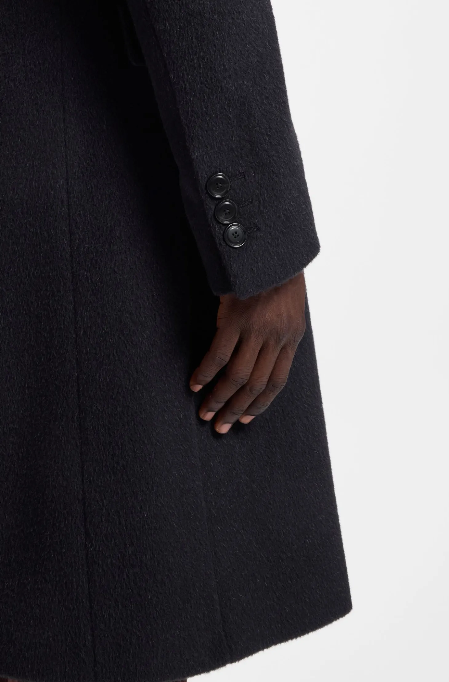 Zweireihiger Slim-Fit Mantel aus Alpaka-Mix