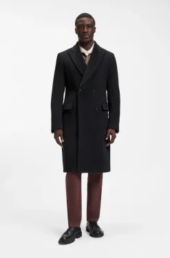 Zweireihiger Slim-Fit Mantel aus Alpaka-Mix