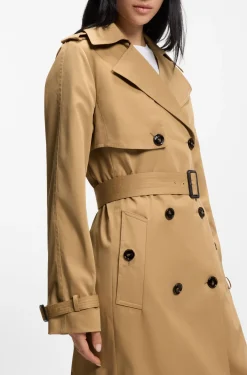 Zweireihiger Trenchcoat mit Gürtel mit Schließe