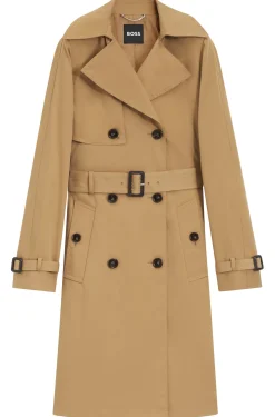 Zweireihiger Trenchcoat mit Gürtel mit Schließe