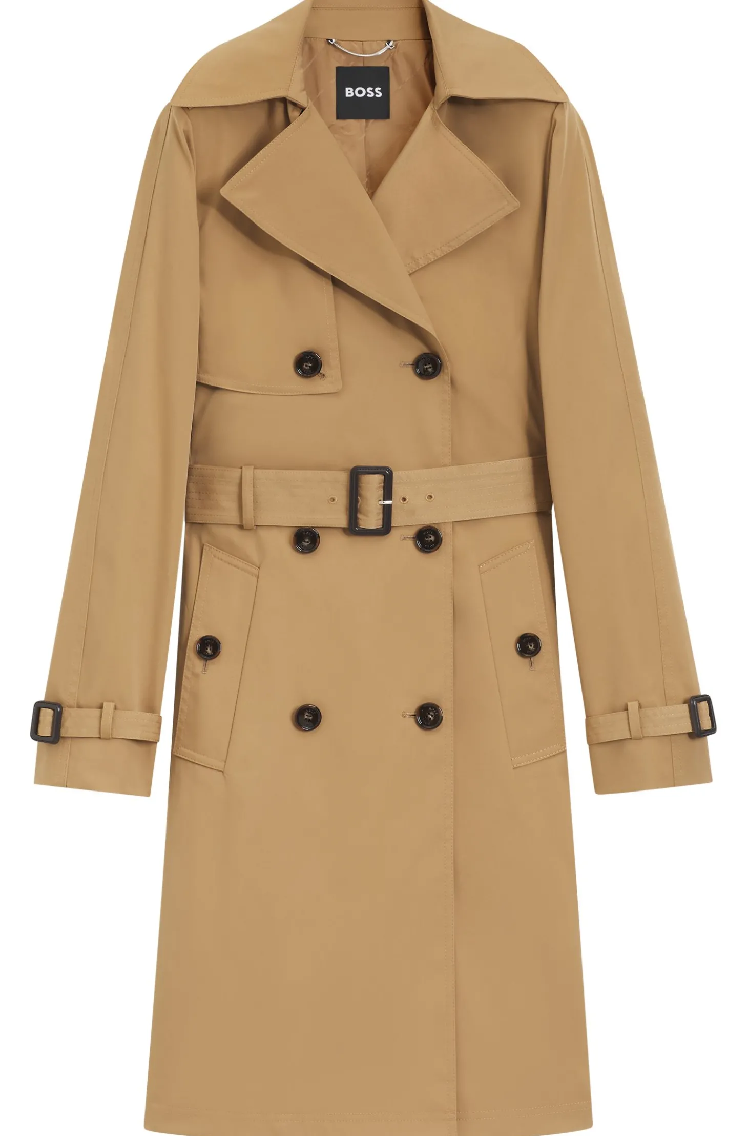 Zweireihiger Trenchcoat mit Gürtel mit Schließe