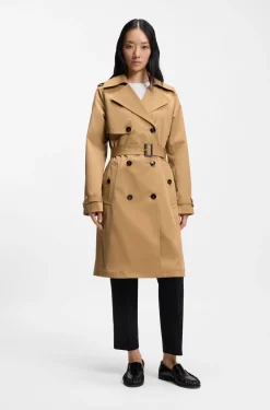 Zweireihiger Trenchcoat mit Gürtel mit Schließe