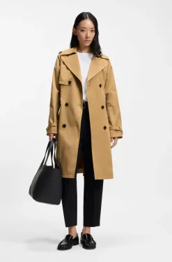 Zweireihiger Trenchcoat mit Gürtel mit Schließe