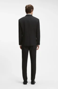 Zweireihiges Sakko aus Woll-Mix mit Twill-Struktur