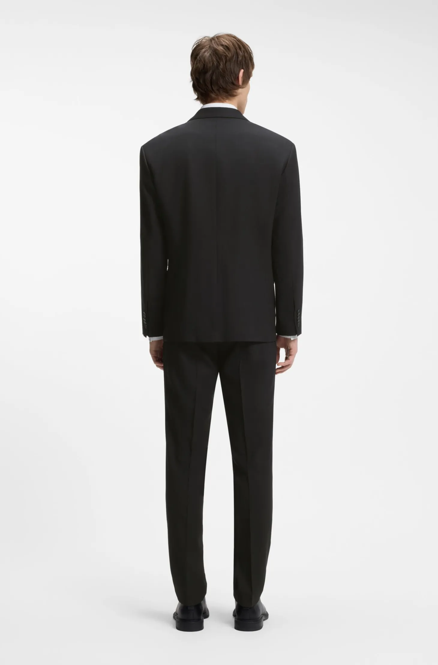 Zweireihiges Sakko aus Woll-Mix mit Twill-Struktur