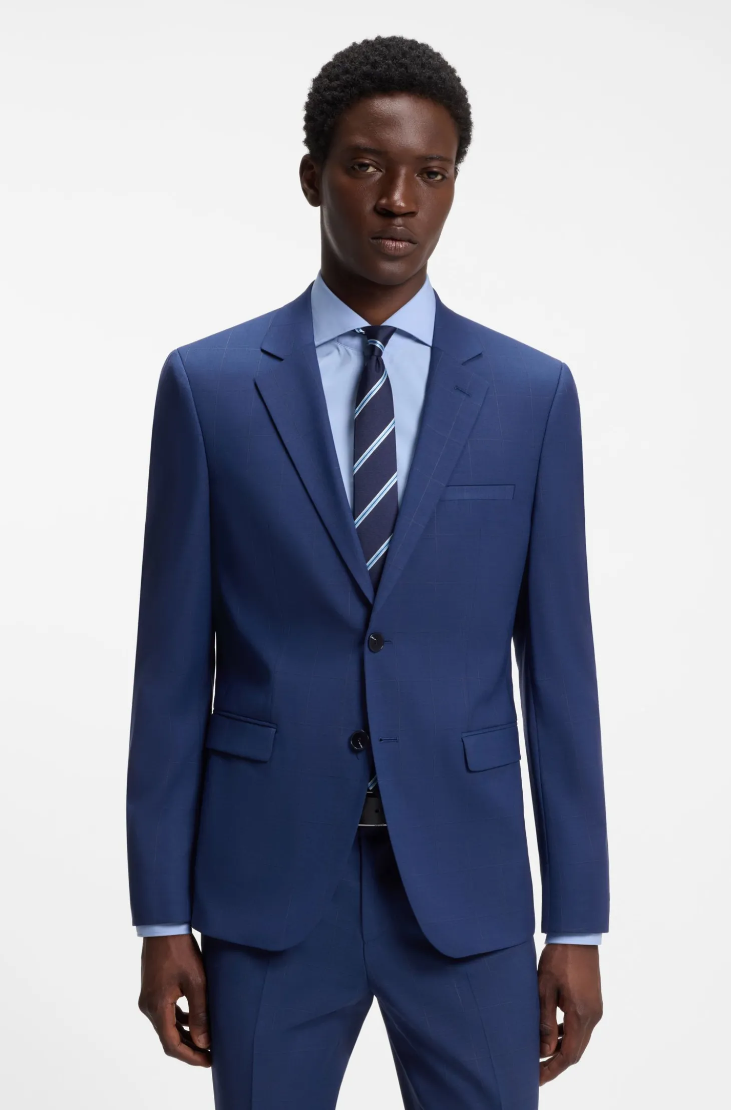 Zweiteiliger Extra Slim-Fit Anzug aus kariertem Twill