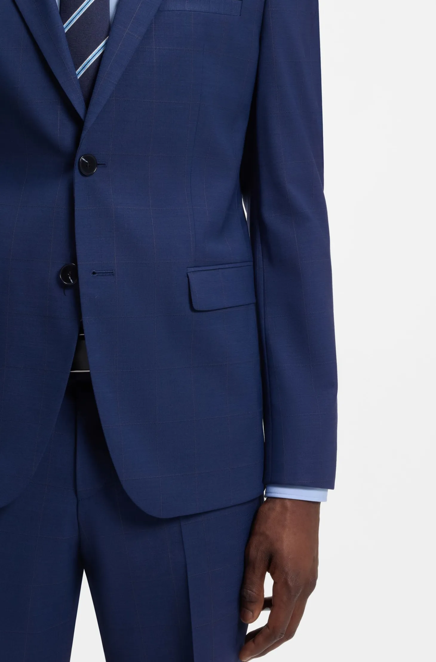 Zweiteiliger Extra Slim-Fit Anzug aus kariertem Twill