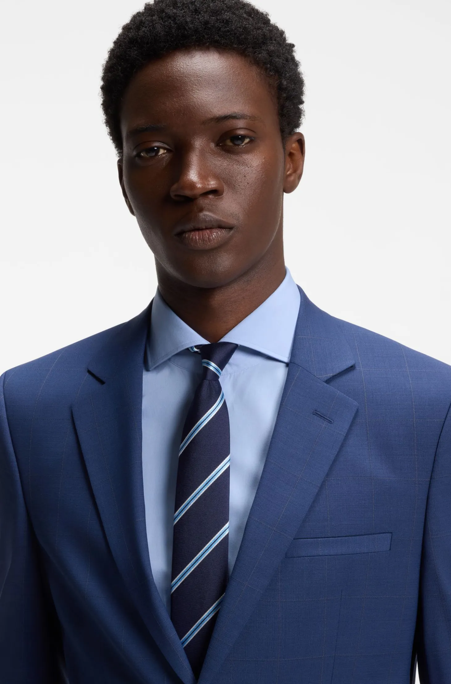 Zweiteiliger Extra Slim-Fit Anzug aus kariertem Twill