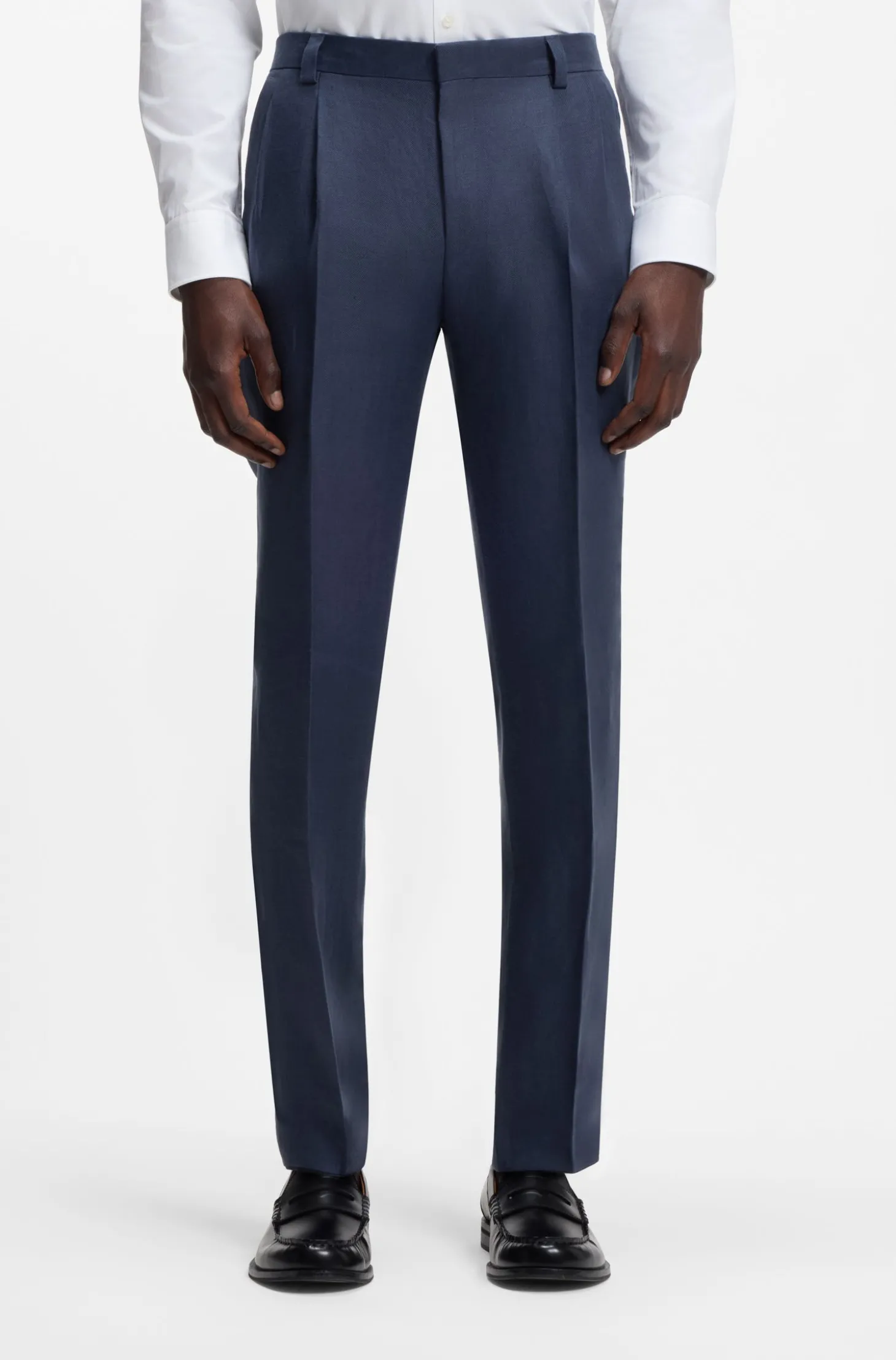 Zweiteiliger Extra Slim-Fit Anzug aus Leinen-Twill
