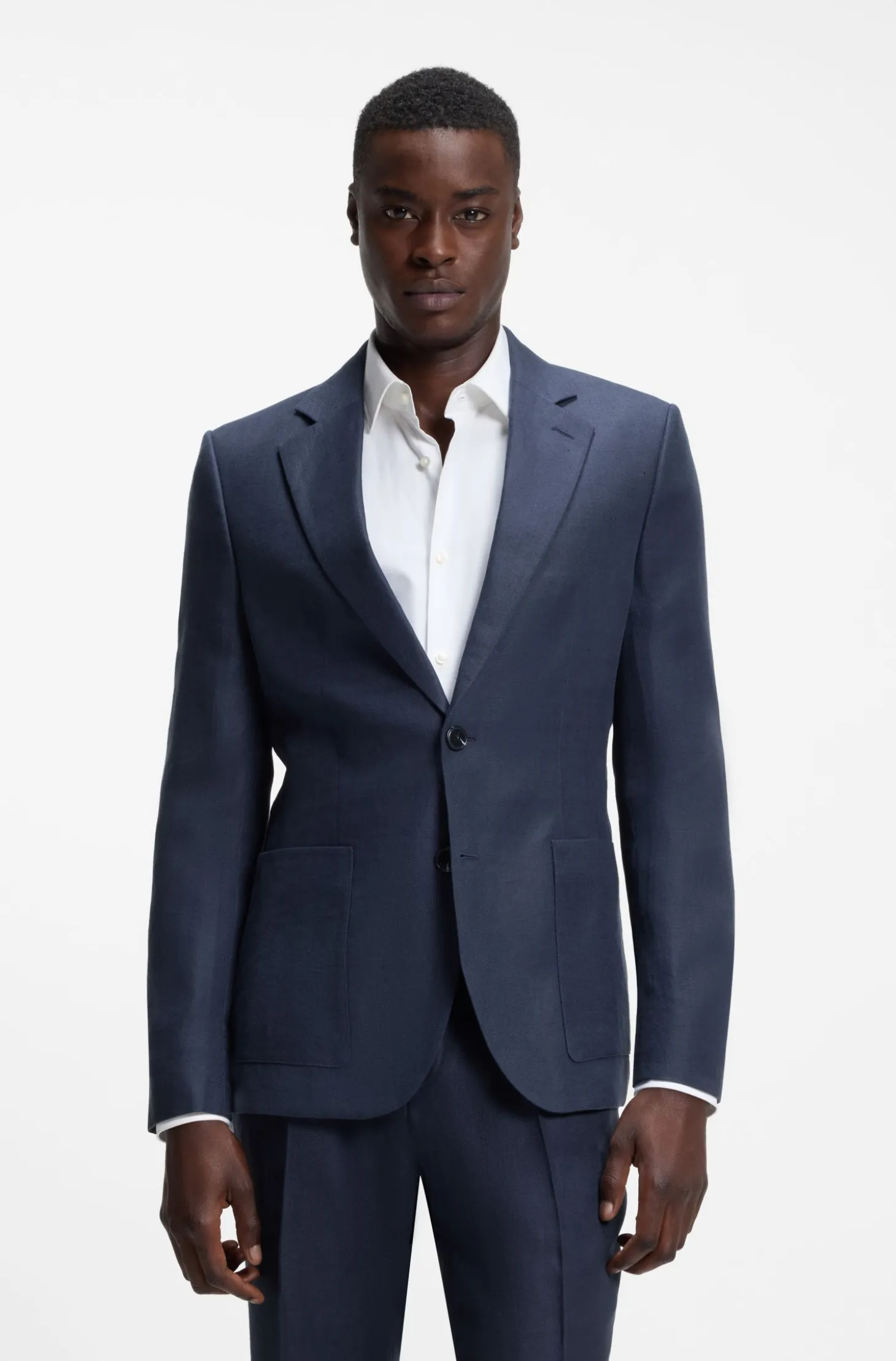 Zweiteiliger Extra Slim-Fit Anzug aus Leinen-Twill