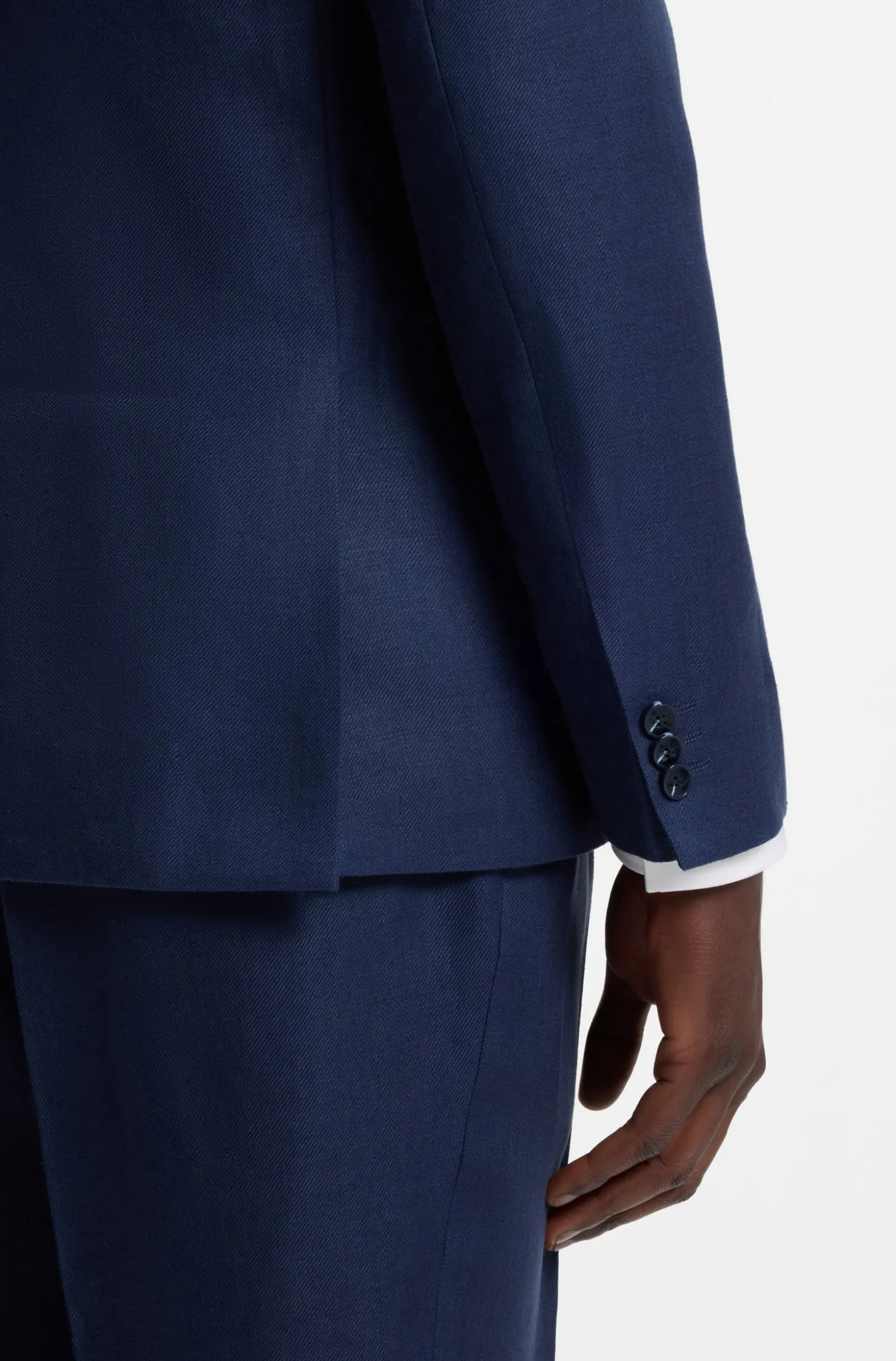 Zweiteiliger Extra Slim-Fit Anzug aus Leinen-Twill
