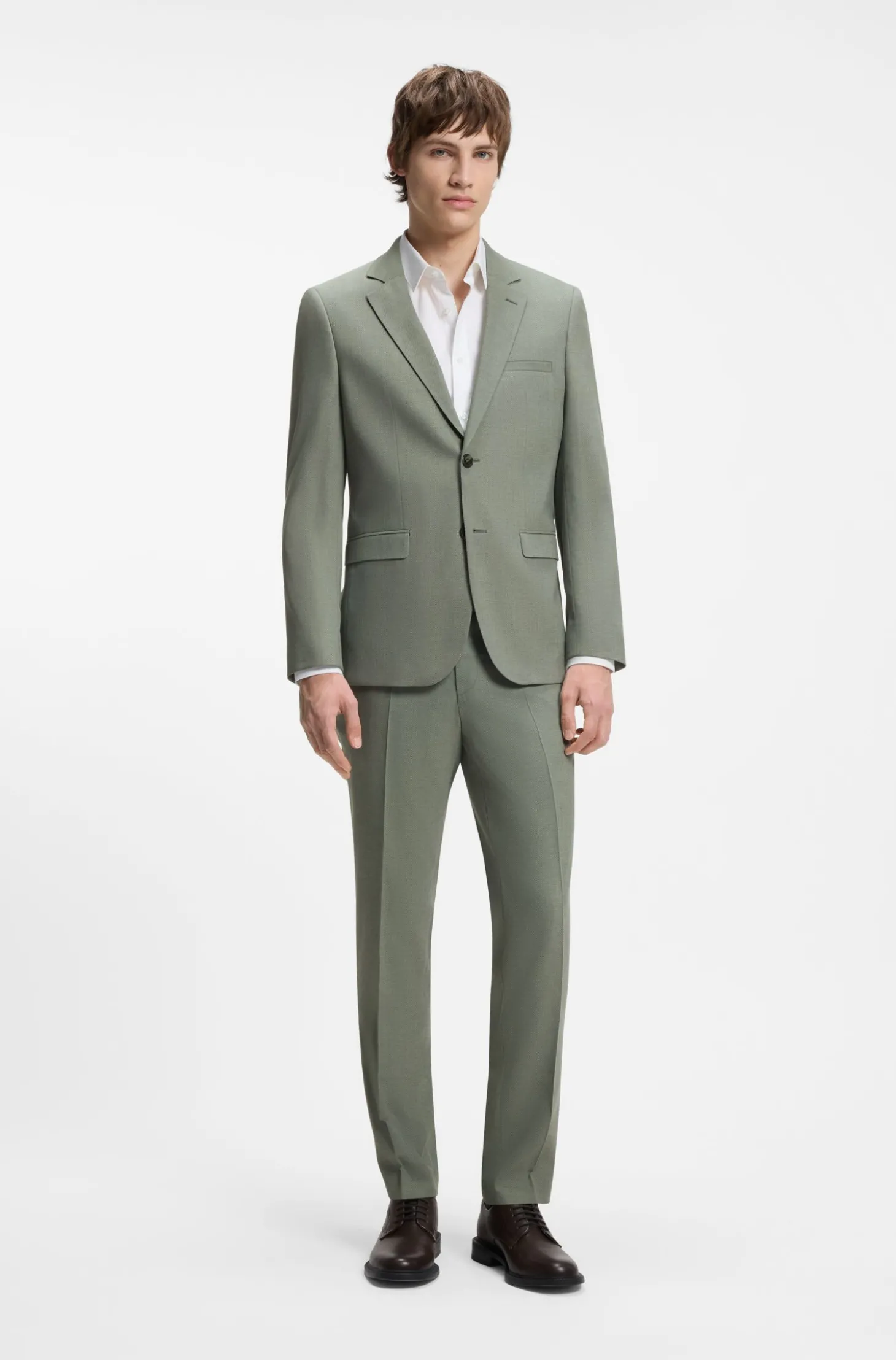 Zweiteiliger Extra Slim-Fit Anzug aus gemustertem Gewebe