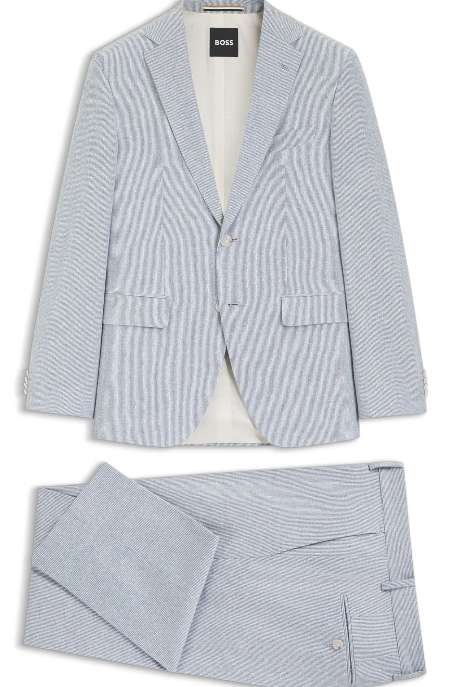 Zweiteiliger Regular-Fit Anzug aus Stretch-Bouclé