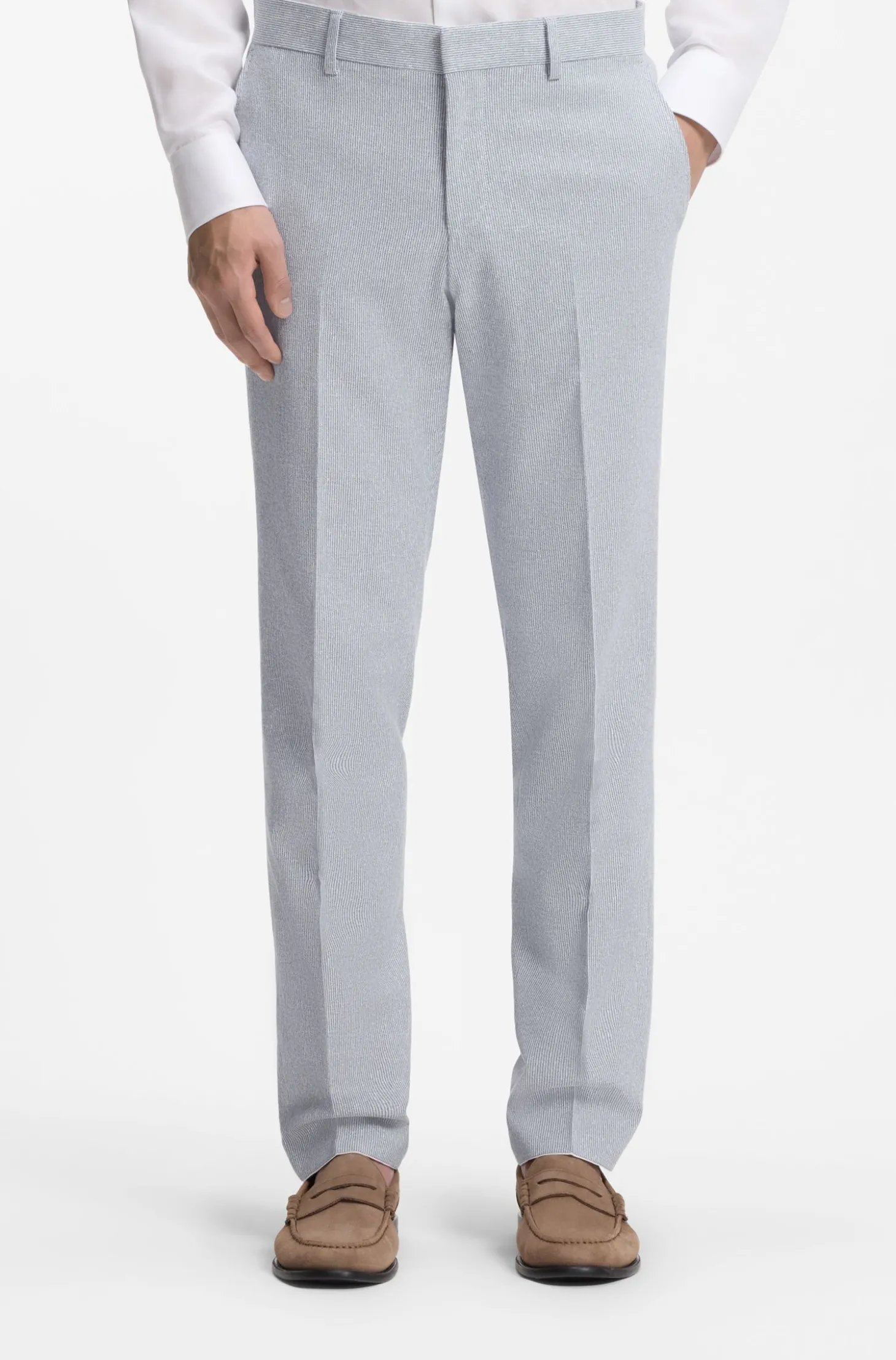 Zweiteiliger Regular-Fit Anzug aus Stretch-Bouclé