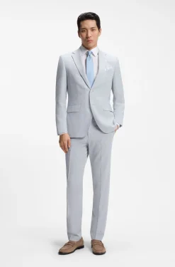 Zweiteiliger Regular-Fit Anzug aus Stretch-Bouclé