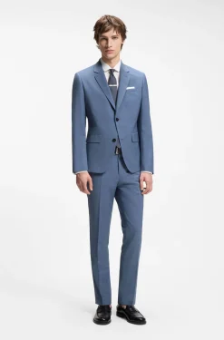 Zweiteiliger Slim-Fit Anzug aus Woll-Mix